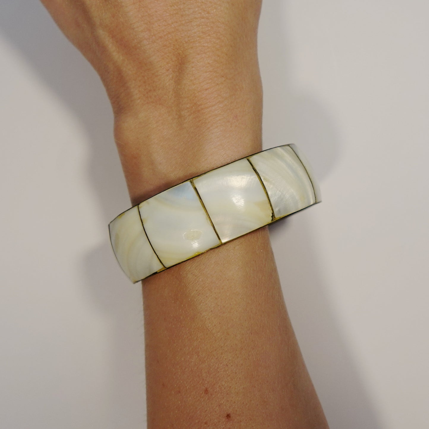 Vintage MOP Inlay Bangle Bracelet