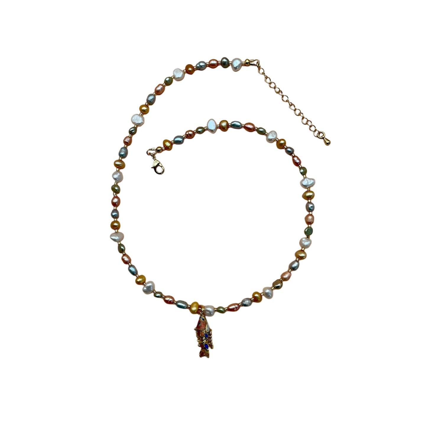 Articulated Fish Pendant Necklace