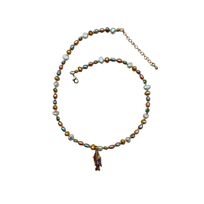 Articulated Fish Pendant Necklace