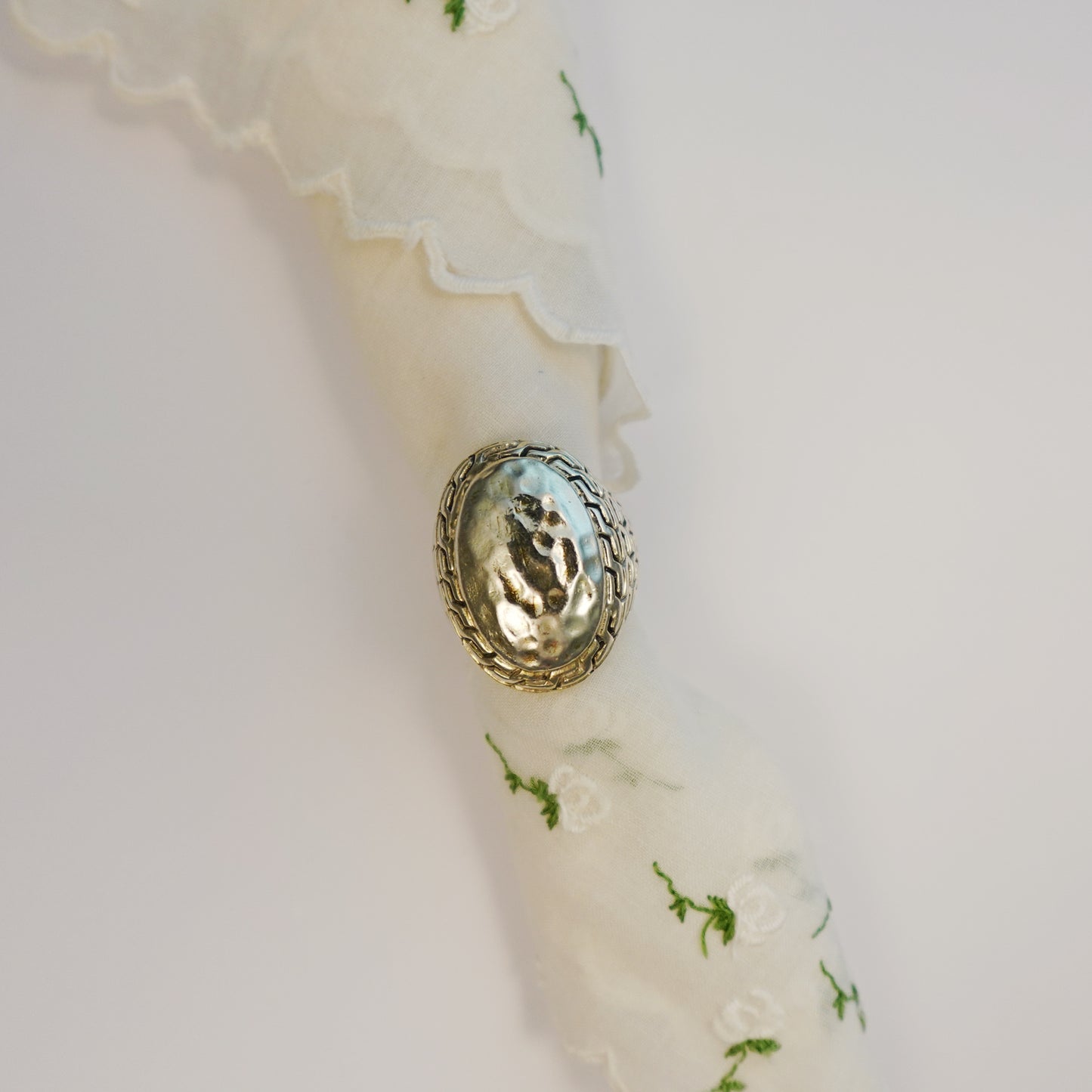 Vintage Hammered Sterling Silver Statement Ring