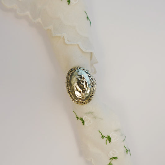 Vintage Hammered Sterling Silver Statement Ring