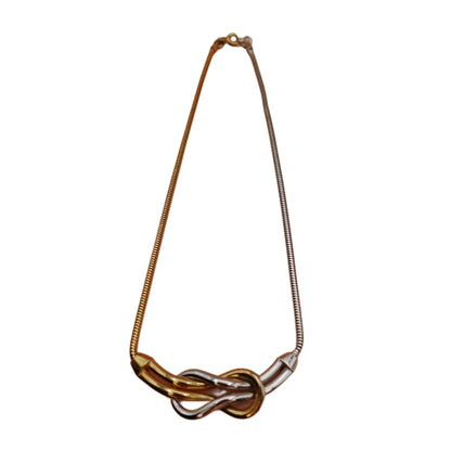 Vintage Crown Trifari Two-Tone Knot Necklace