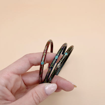 Vintage Cloisonné Bangle Set