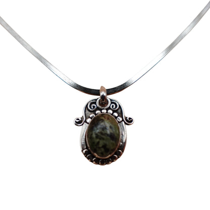 Vintage Silver Pendant Cuff Necklace