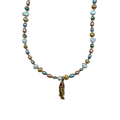 Articulated Fish Pendant Necklace