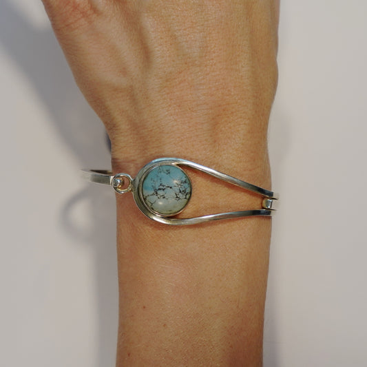 Vintage Sterling Silver Turquoise Cuff Bracelet