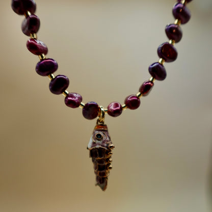 Articulated Fish Pendant Necklace