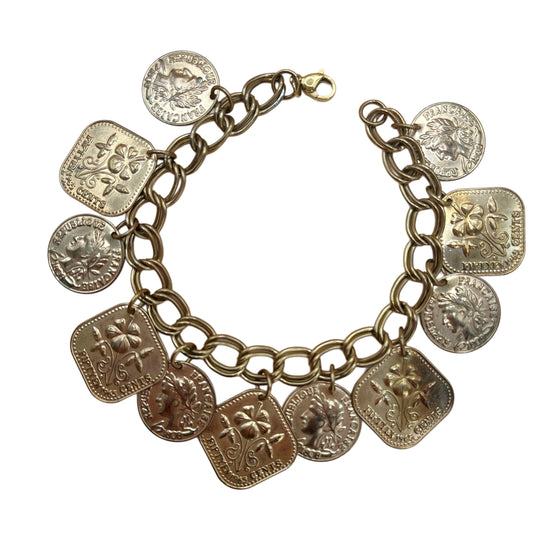 Vintage French Coin Bracelet