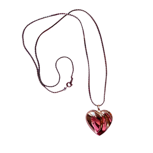 Vintage Puffy Heart Necklace