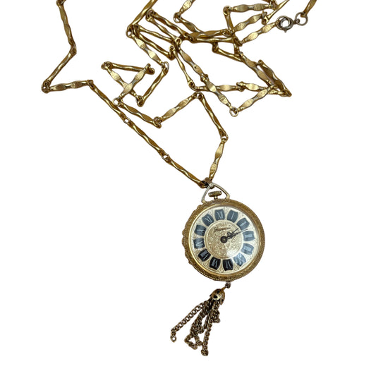 Vintage Lucerne Monogram Watch Necklace