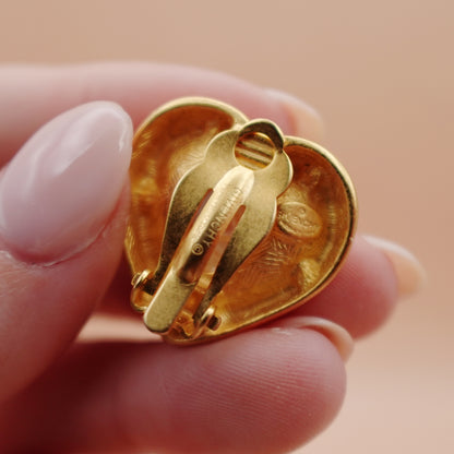 Vintage Givenchy Heart Clip On Earrings