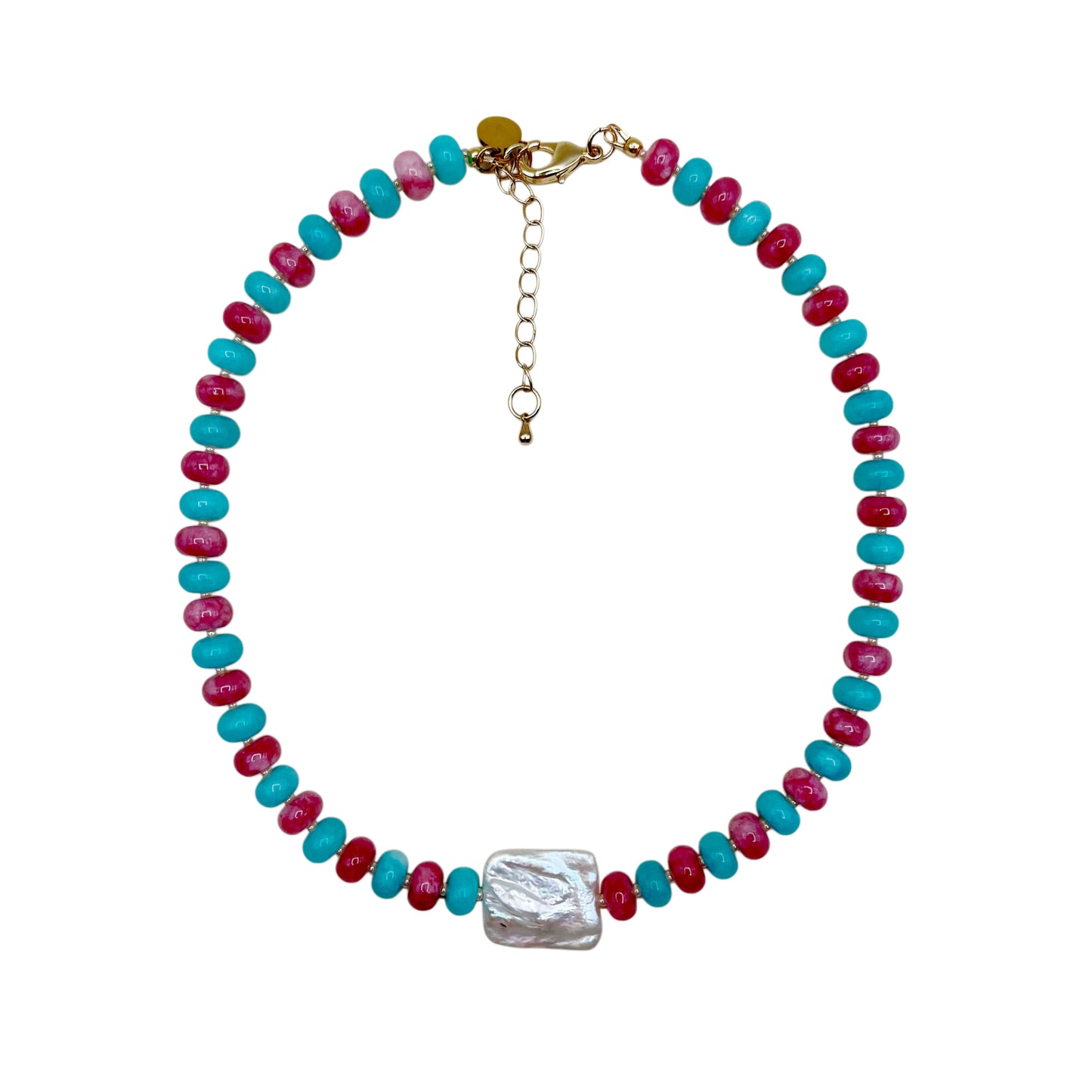 Blue Raspberry Beaded Necklace