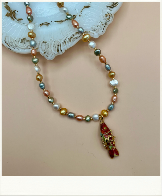 Articulated Fish Pendant Necklace