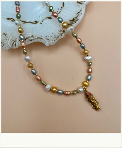 Articulated Fish Pendant Necklace