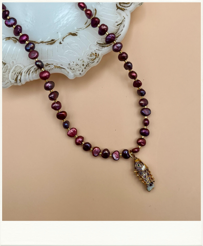 Articulated Fish Pendant Necklace