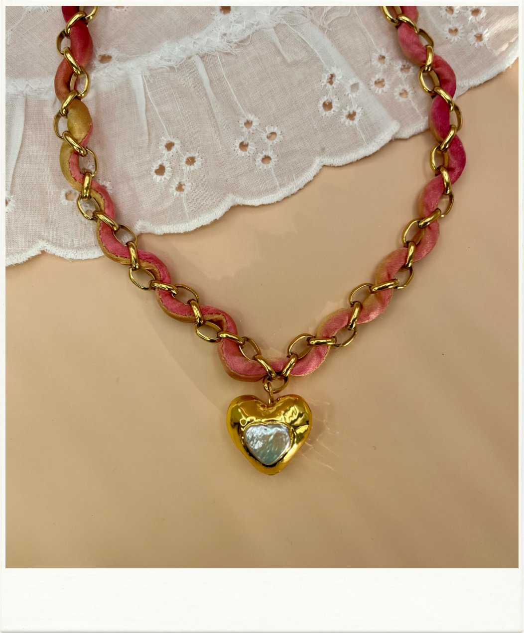 Silk Woven MOP Pendant Necklace