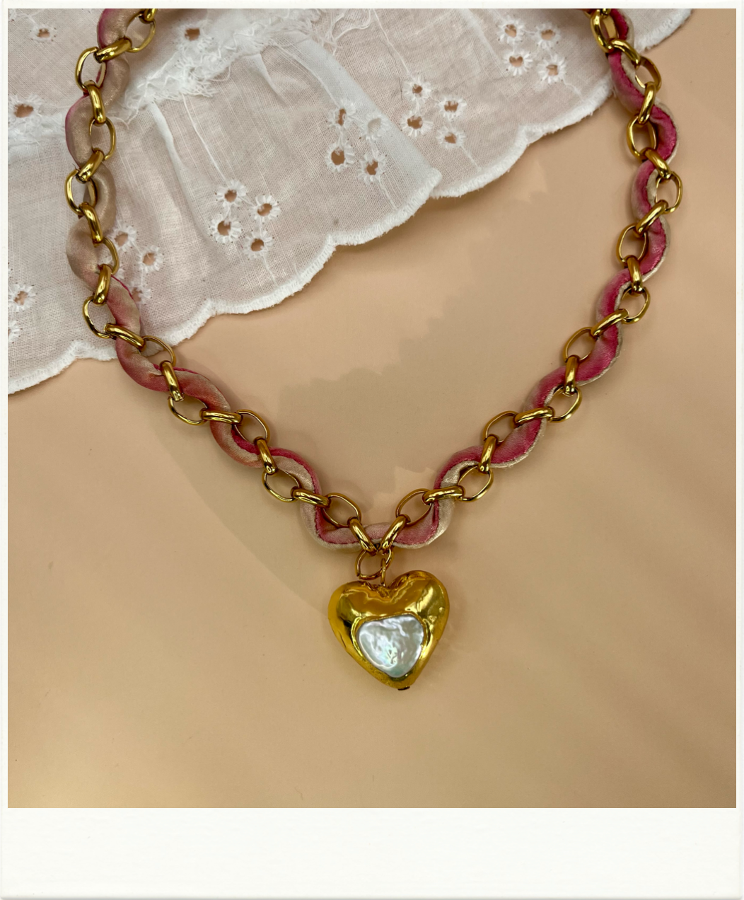 Silk Woven MOP Pendant Necklace