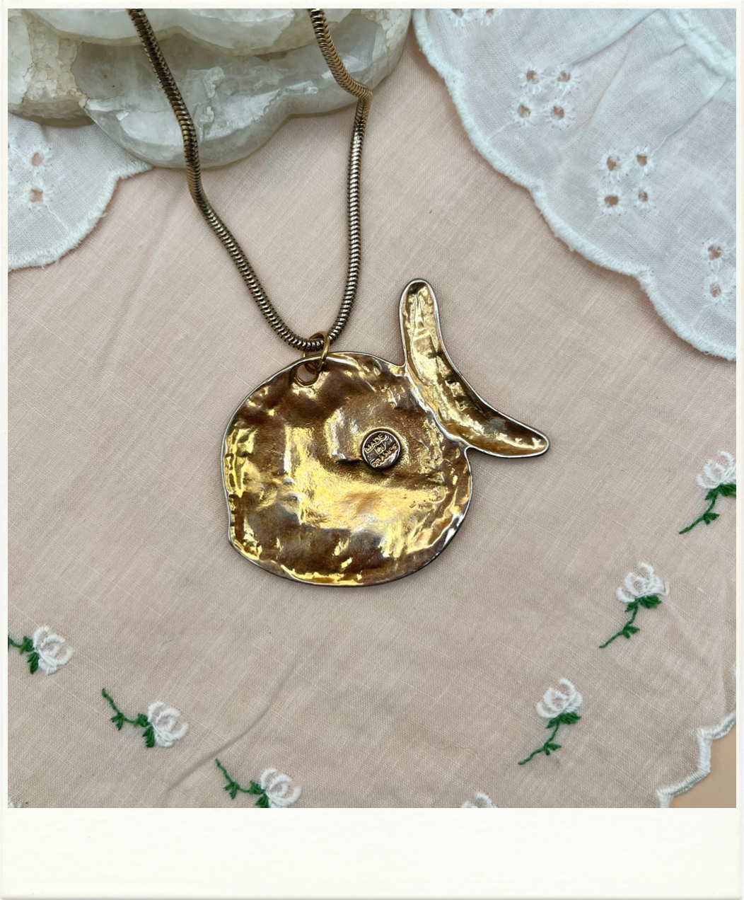 Bronzed Fish Pendant Necklace