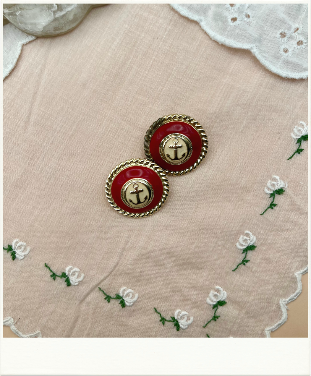 Red Anchor Earrings