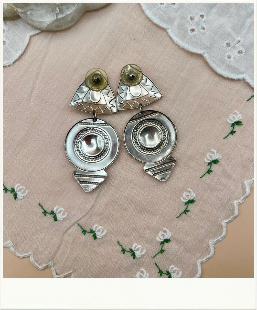 Black & White Anchor Drop Earrings